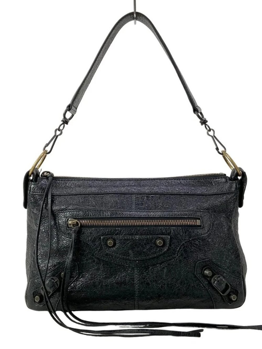 BALENCIAGA Le City Moto 846188 Black Leather Handbag
